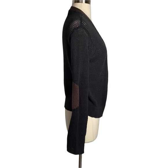 Wooden Ships Black and Brown Sweater Cardigan Size M/L - Picture 2 of 8